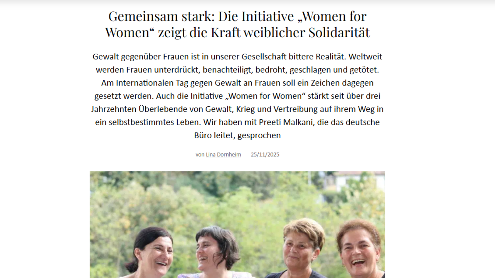 marie claire: Gemeinsam stark – Women for Women International zeigt die Kraft weiblicher Solidarität