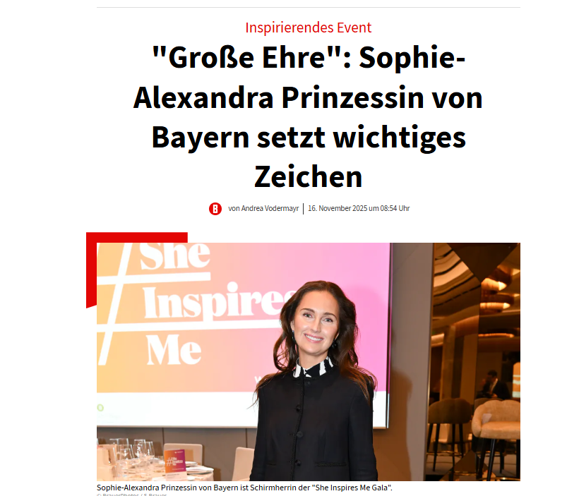 BUNTE: „Große Ehre“ – Sophie-Alexandra Prinzessin von Bayern setzt wichtiges Zeichen
